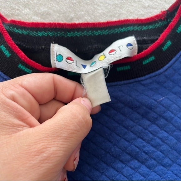 Vintage Belvedere Colorblock Crew Neck Unisex Pullover Sweater - Picture 5 of 6